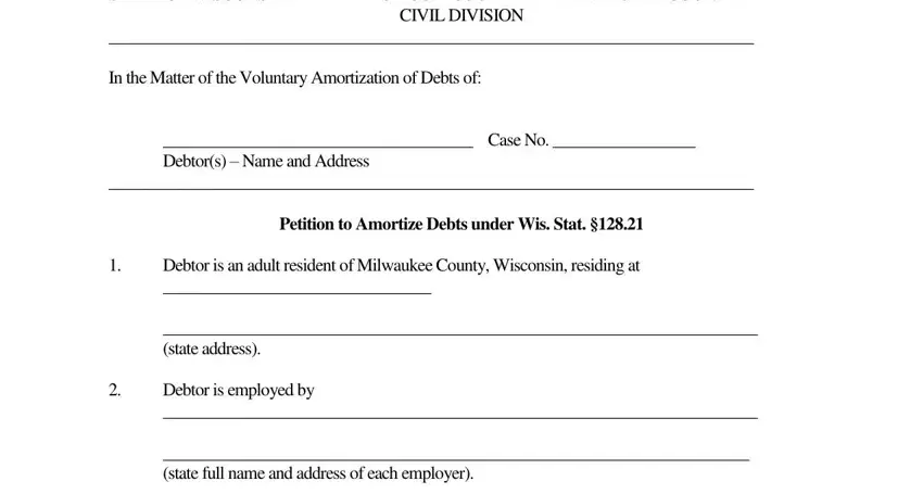 amortization 128 empty fields to complete