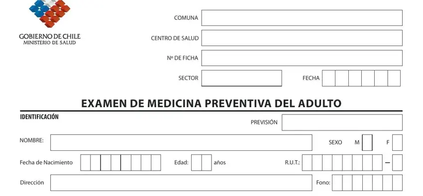 entering details in formulario examen de medicina preventiva del adulto part 1