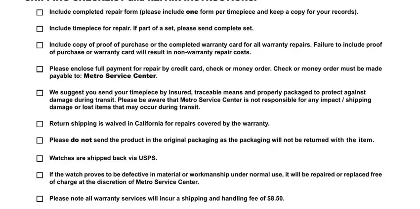 part 1 to completing metro service watch repair form