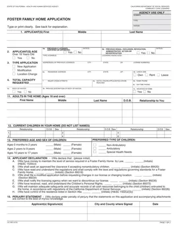 Foster Application Form Preview