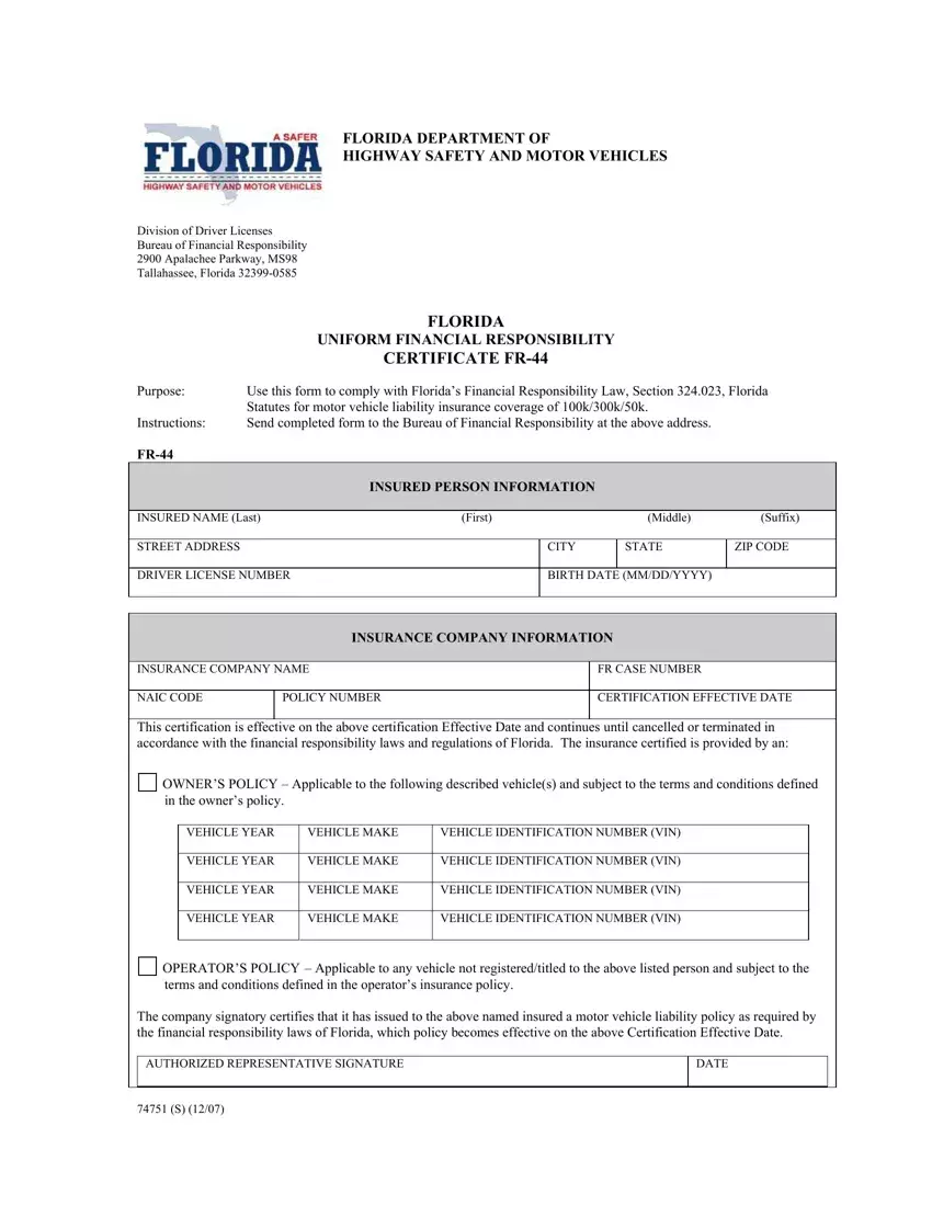 Fr44 Form Florida first page preview