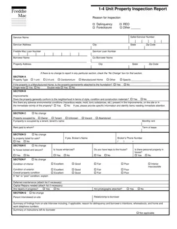 Freddie Mac Property Inspection Form Preview