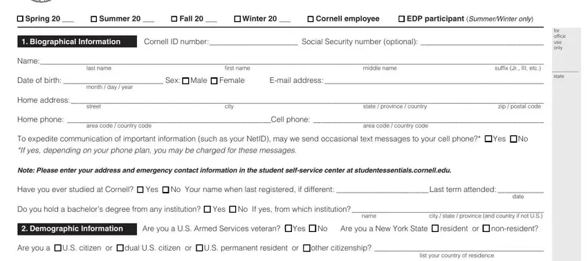 completing class registration template stage 1