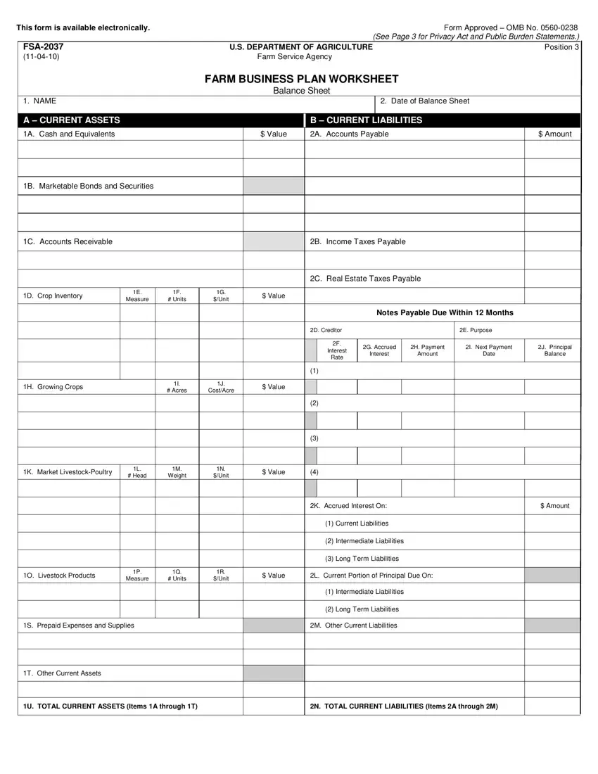Fsa Form 2037 first page preview