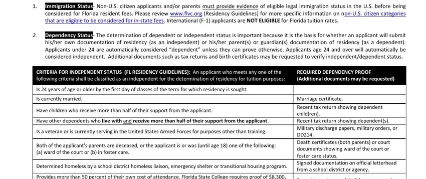 filling in residency statement affidavit form part 1