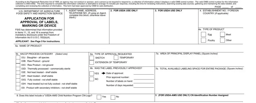 usda label approval form 7234 1 blanks to complete