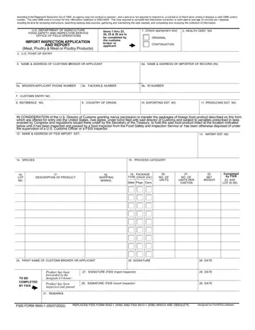 Fsis Form 9540 1 Preview