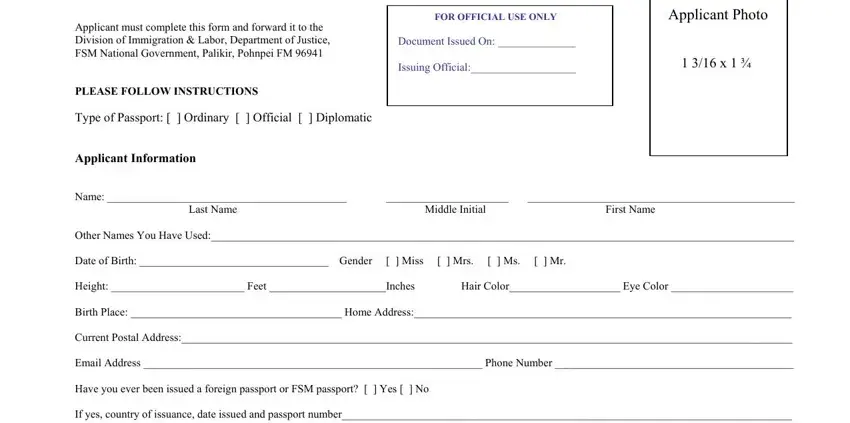 federated states of micronesia application empty fields to complete