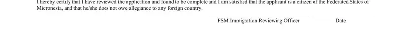 Completing fsm application form for passport step 3
