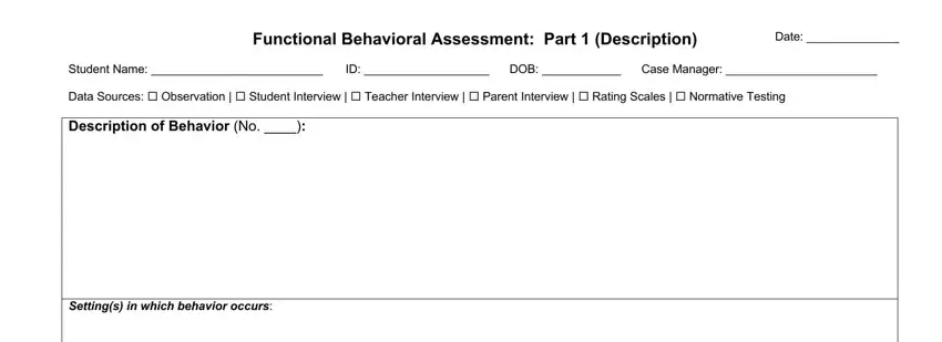 step 1 to writing online functional behavior assessment