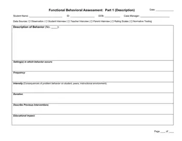 Functional Behavioral Assessment Preview