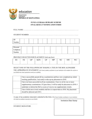 Funza Lushaka Online Application Form Preview