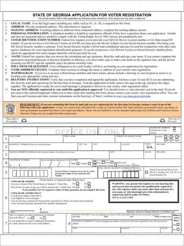 Ga Voter Registration Form Preview