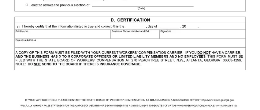 Filling in wc 10 form part 2