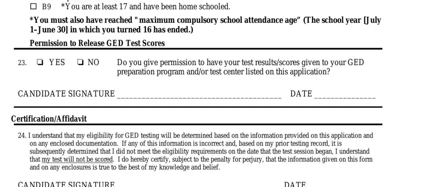 Entering details in ged test dates and application step 4