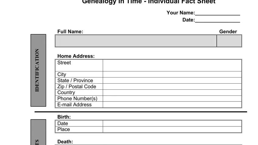 step 1 to completing genealogy individual data sheet