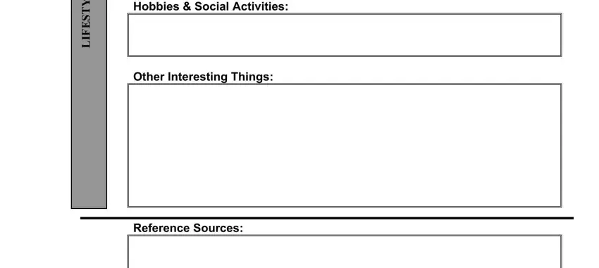 genealogy forms individual worksheet E L Y T S E F I L, Hobbies  Social Activities, Other Interesting Things, and Reference Sources blanks to fill out