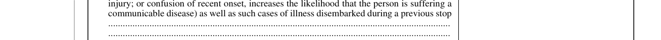 General Declaration (Outward/Inward) example filled out, declaration of Health