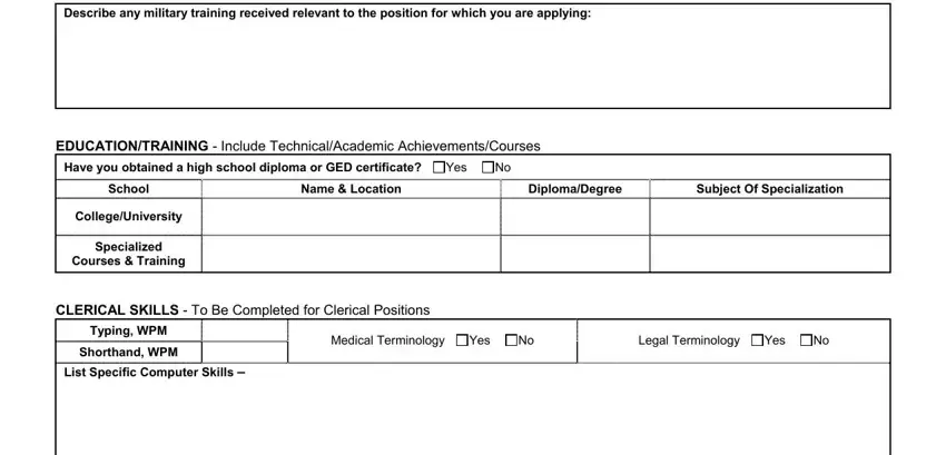 Filling out idaho employment application part 4