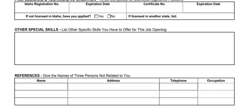 Completing idaho employment application stage 5