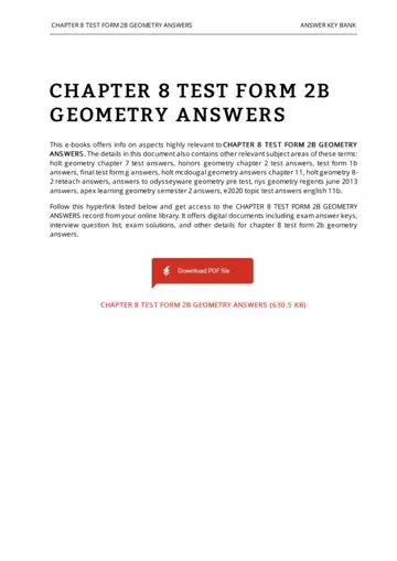 Geometry Chapter 8 Test Form Preview