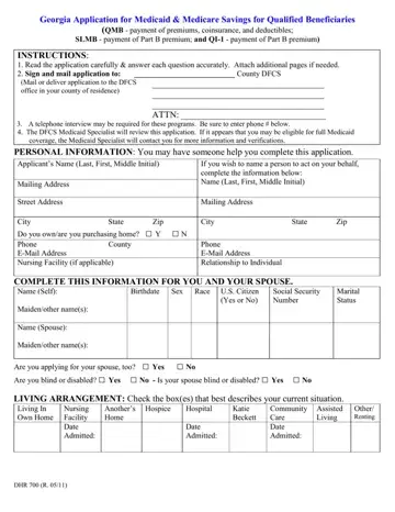 Georgia Application For Medicaid Form Preview