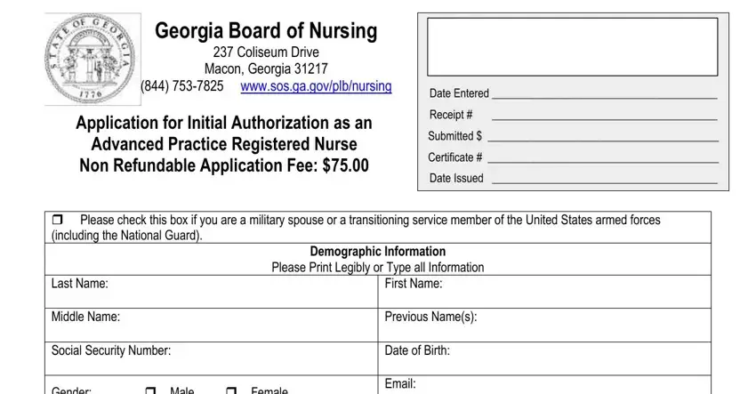 stage 3 to filling out ga board of nursing