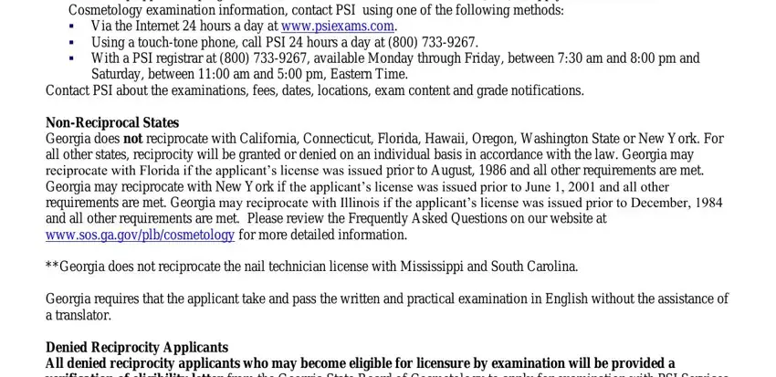 stage 2 to completing state board of cosmetology georgia