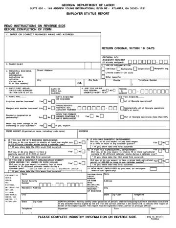 Georgia Department Of Labor Form Preview