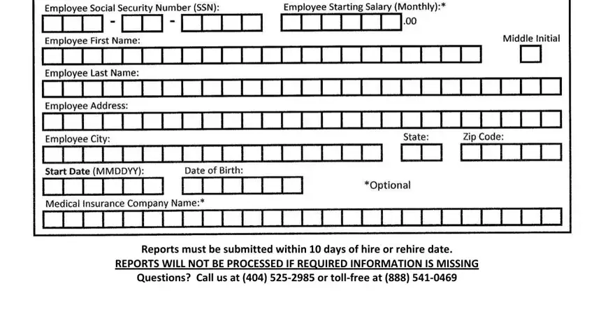 Filling in georgia new hire form step 2