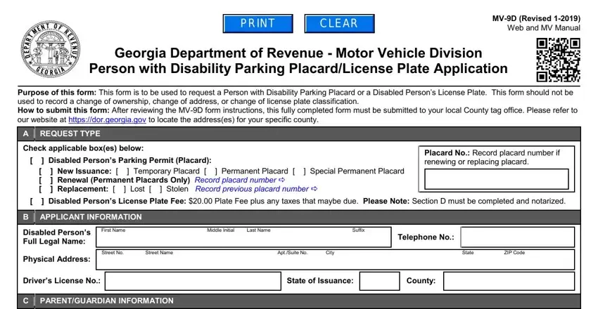 portion of blanks in georgia handicap parking