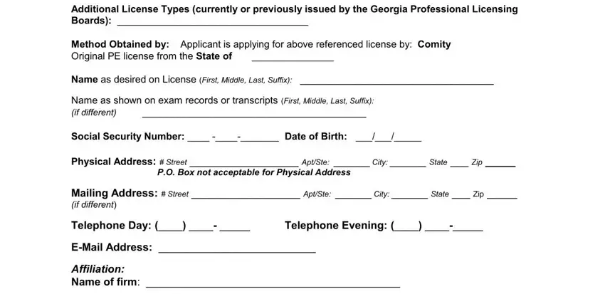 completing georgia pe license by comity step 1