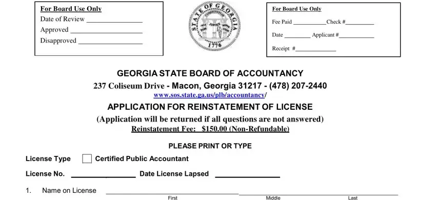 Filling in reinstate georgia nursing license part 3