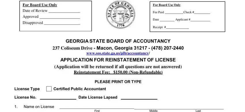 Filling in lpn license ga part 3