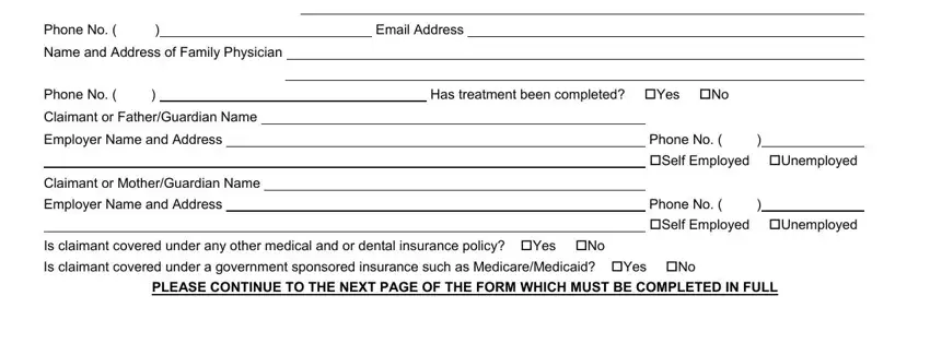 Filling out gerber life insurance claims forms step 2