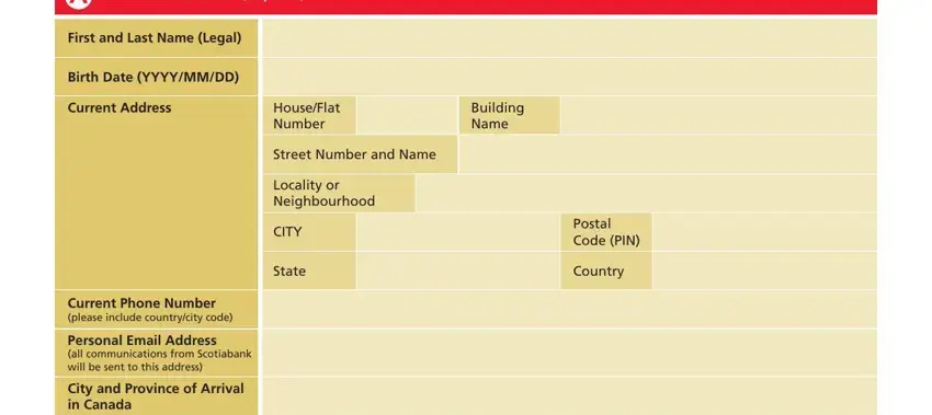 gic certificate time 2019 Personal Information required, First and Last Name Legal, Birth Date YYYYMMDD, Current Address, HouseFlat Number, Building Name, Street Number and Name, Locality or Neighbourhood, CITY, State, Postal Code PIN, Country, Current Phone Number please, Personal Email Address all, and City and Province of Arrival in fields to fill