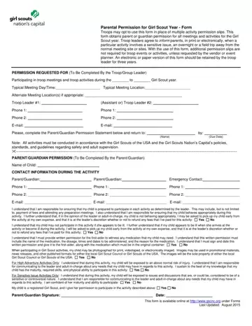 Girls Scouts Permission Slip Preview