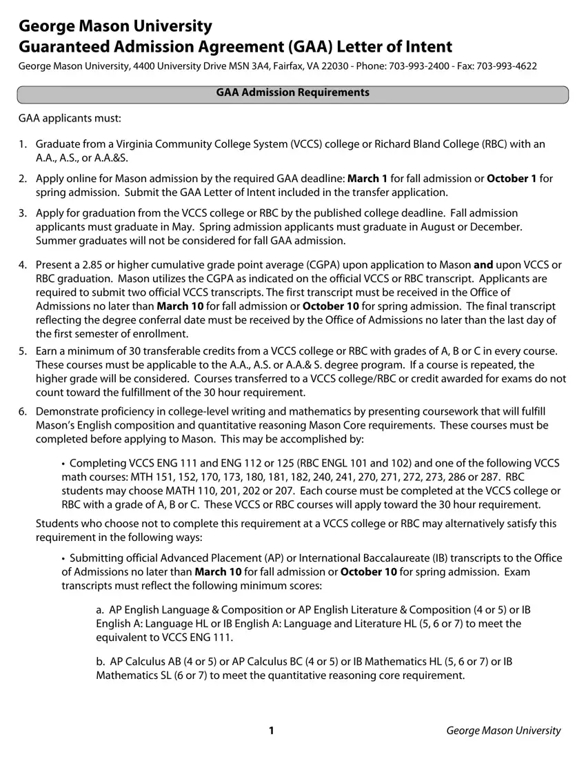 Gmu Letter first page preview