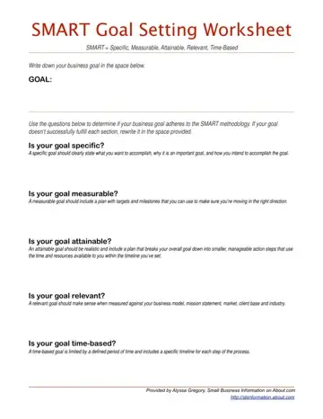 Goal Timeline Worksheet Form Preview