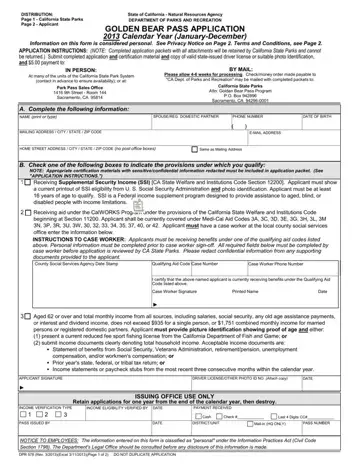 Golden Bear Pass Application Form Preview