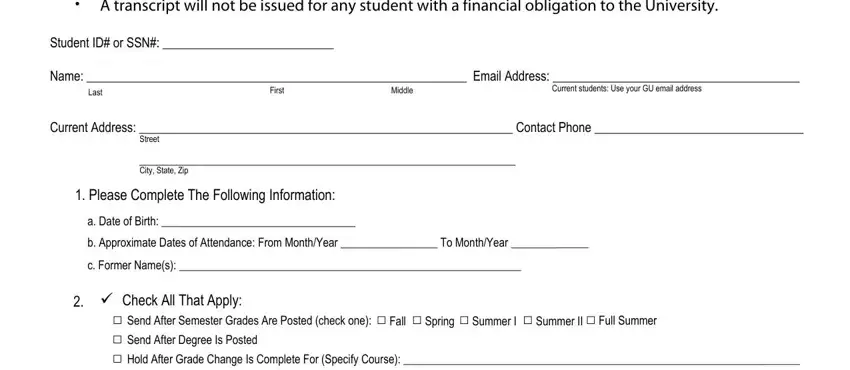 entering details in gonzaga official transcripts part 1