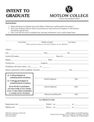 Graduate Form Preview