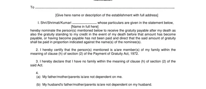 form f gratuity nomination form sample filled blanks to consider