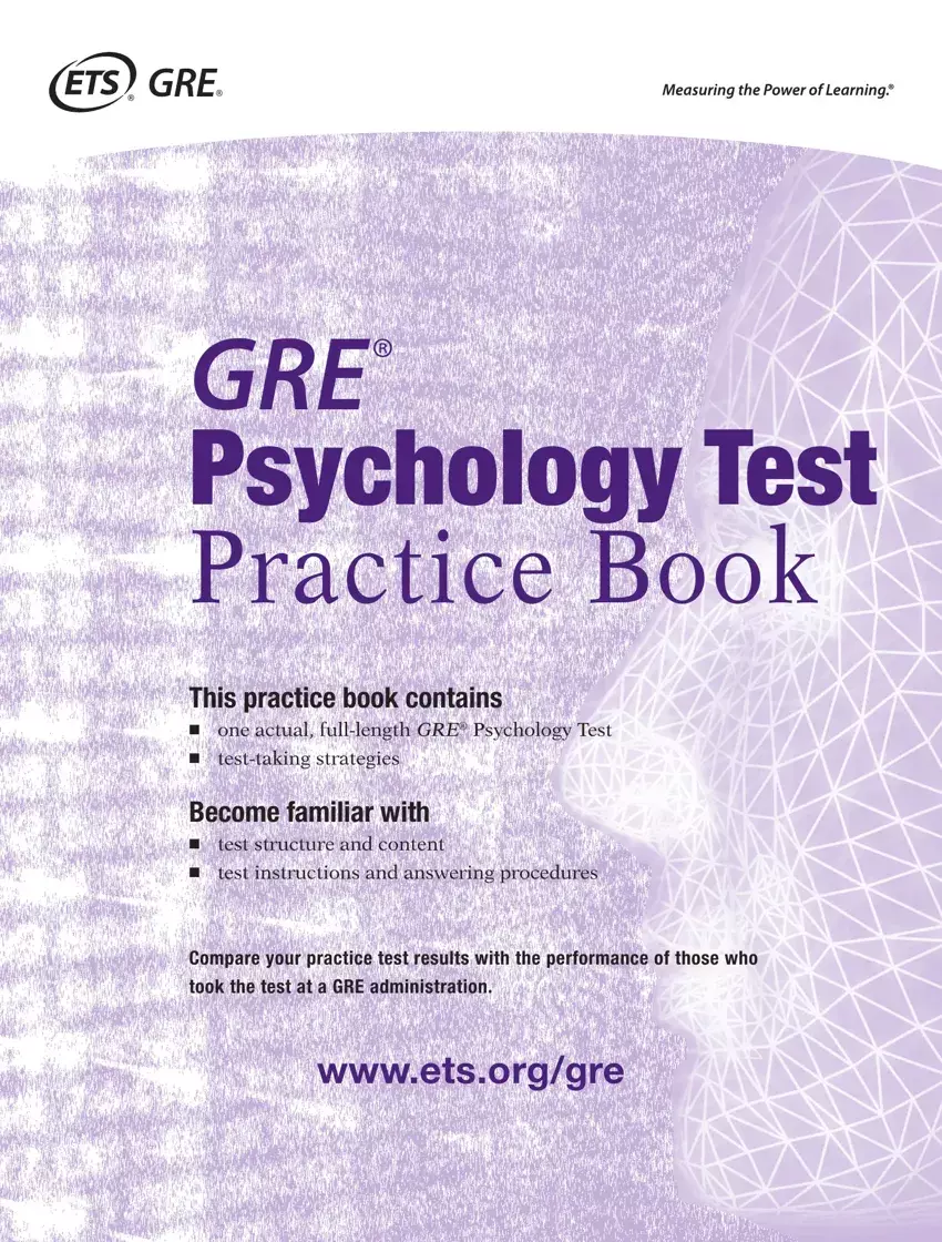 Gre Psychology Test Book first page preview