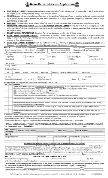 Guam Dmv Appointment Form Preview
