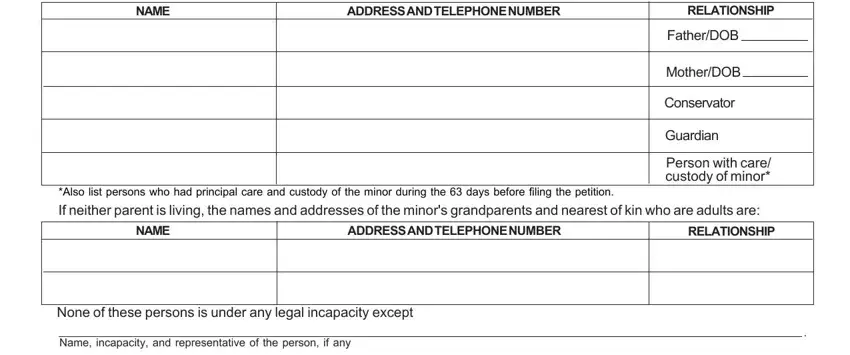 Filling in temporary guardianship indiana step 2