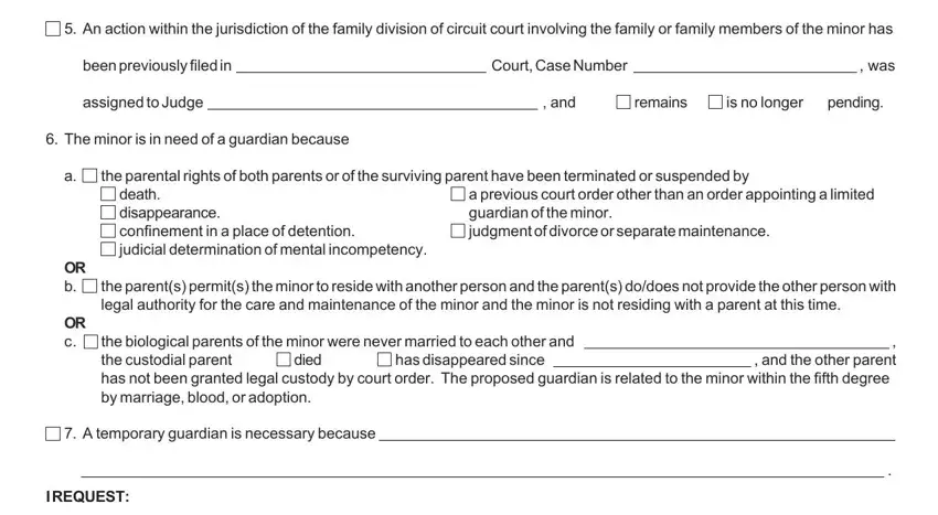 Finishing temporary guardianship form stage 3