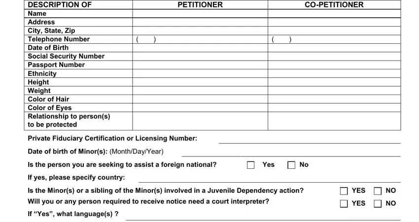 step 4 to entering details in temporary custody form arizona