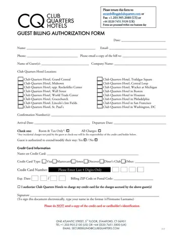 Guest Billing Form Preview