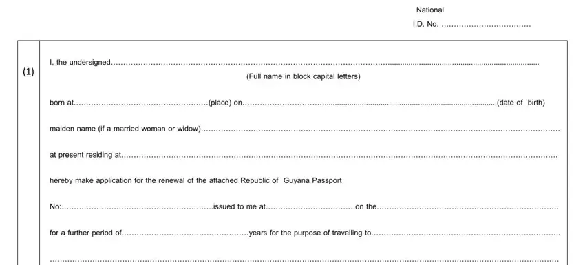 guyana passport renewal form blanks to complete